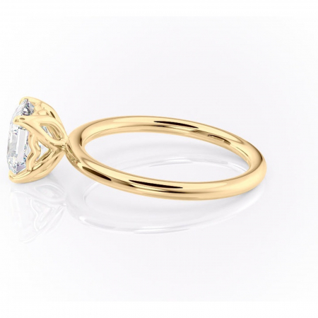 Inel de logodnă Arabeth din aur Galben 18kt cu moissanite tăietură asscher – Solitar rafinată pentru profil înalt | Personalizează și configurează gratuit online [5]