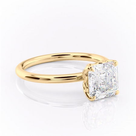 Asscher - Inel de logodnă Arabeth din aur Galben 18kt cu moissanite tăietură asscher – Solitar rafinată pentru profil înalt | Personalizează și configurează gratuit online
