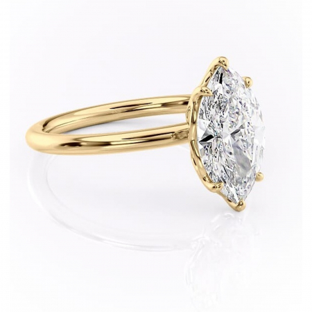 Marquise - Inel de logodnă Arabeth din aur Galben 18kt cu moissanite tăietură marquise – Solitar rafinată pentru profil înalt | Personalizează și configurează gratuit online