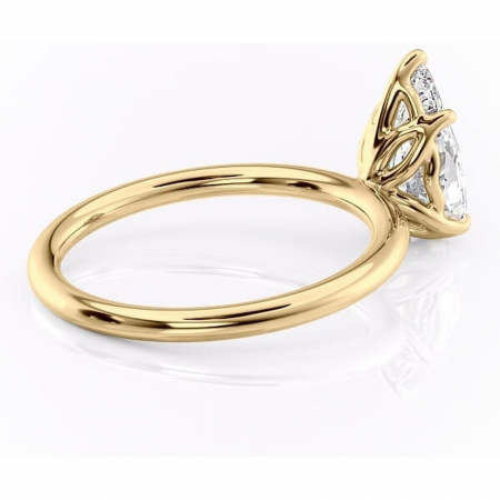 Inel de logodnă Arabeth din aur Galben 18kt cu moissanite tăietură pară – Solitar rafinată pentru profil înalt | Personalizează și configurează gratuit online [2]