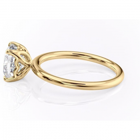 Inel de logodnă Arabeth din aur Galben 18kt cu moissanite tăietură pernă – Solitar rafinată pentru profil înalt | Personalizează și configurează gratuit online [5]