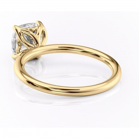 Inel de logodnă Arabeth din aur Galben 18kt cu moissanite tăietură pernă – Solitar rafinată pentru profil înalt | Personalizează și configurează gratuit online [3]
