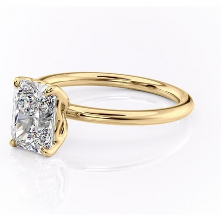 Inel de logodnă Arabeth din aur Galben 14kt cu moissanite tăietură radiantă – Solitar rafinată pentru profil înalt | Personalizează și configurează gratuit online [6]