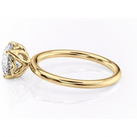 Inel de logodnă Arabeth din aur Galben 14kt cu moissanite tăietură rotundă – Solitar rafinată pentru profil înalt | Personalizează și configurează gratuit online [5]