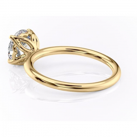 Inel de logodnă Arabeth din aur Galben 14kt cu moissanite tăietură rotundă – Solitar rafinată pentru profil înalt | Personalizează și configurează gratuit online [4]