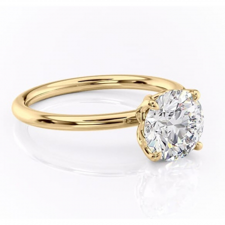 Aur galben - Inel de logodnă Arabeth din aur Galben 14kt cu moissanite tăietură rotundă – Solitar rafinată pentru profil înalt | Personalizează și configurează gratuit online