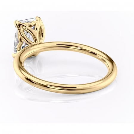 Inel de logodnă Arabeth din aur Galben 14kt cu moissanite tăietură smarald – Solitar rafinată pentru profil înalt | Personalizează și configurează gratuit online [3]