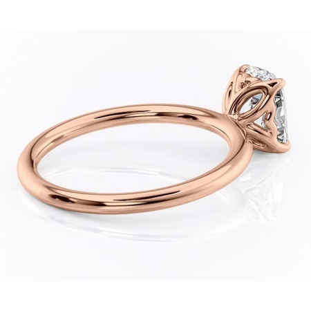 Inel de logodnă Arabeth din aur Rose 14kt cu moissanite tăietură asscher – Solitar rafinată pentru profil înalt | Personalizează și configurează gratuit online [2]