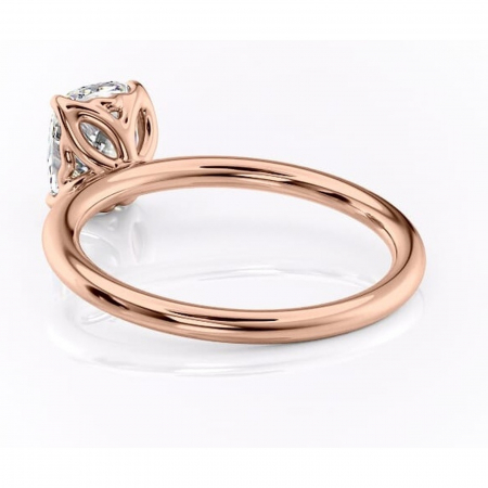 Inel de logodnă Arabeth din aur Rose 14kt cu moissanite tăietură asscher – Solitar rafinată pentru profil înalt | Personalizează și configurează gratuit online [3]