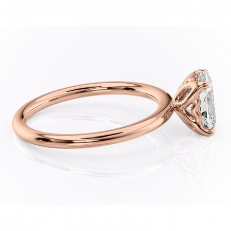 Inel de logodnă Arabeth din aur Rose 14kt cu moissanite tăietură asscher – Solitar rafinată pentru profil înalt | Personalizează și configurează gratuit online [1]