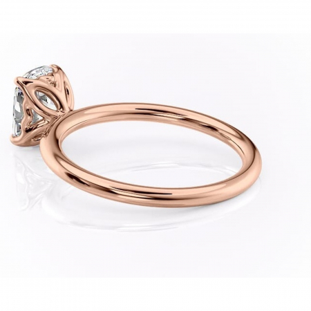 Inel de logodnă Arabeth din aur Rose 14kt cu moissanite tăietură asscher – Solitar rafinată pentru profil înalt | Personalizează și configurează gratuit online [4]