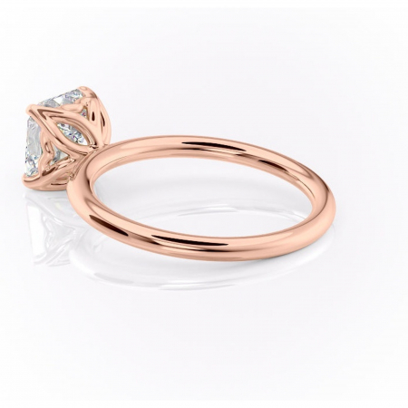 Inel de logodnă Arabeth din aur Rose 14kt cu moissanite tăietură asscher – Solitar rafinată pentru profil înalt | Personalizează și configurează gratuit online [4]