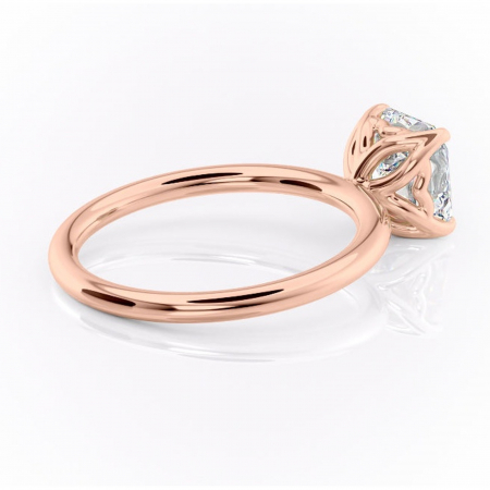 Inel de logodnă Arabeth din aur Rose 14kt cu moissanite tăietură asscher – Solitar rafinată pentru profil înalt | Personalizează și configurează gratuit online [2]