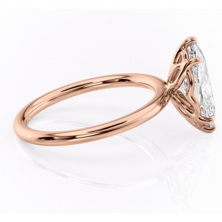 Inel de logodnă Arabeth din aur Rose 14kt cu moissanite tăietură marquise – Solitar rafinată pentru profil înalt | Personalizează și configurează gratuit online [1]