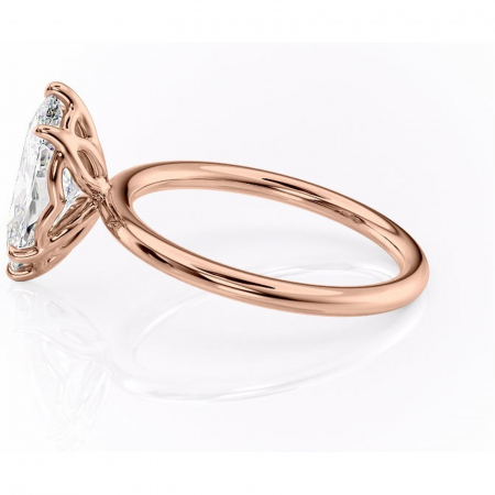 Inel de logodnă Arabeth din aur Rose 14kt cu moissanite tăietură marquise – Solitar rafinată pentru profil înalt | Personalizează și configurează gratuit online [5]