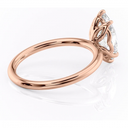 Inel de logodnă Arabeth din aur Rose 14kt cu moissanite tăietură marquise – Solitar rafinată pentru profil înalt | Personalizează și configurează gratuit online [2]
