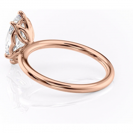 Inel de logodnă Arabeth din aur Rose 14kt cu moissanite tăietură marquise – Solitar rafinată pentru profil înalt | Personalizează și configurează gratuit online [4]