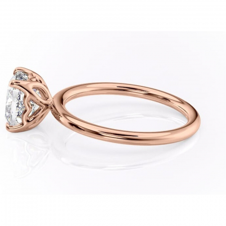 Inel de logodnă Arabeth din aur Rose 14kt cu moissanite tăietură pernă – Solitar rafinată pentru profil înalt | Personalizează și configurează gratuit online [5]