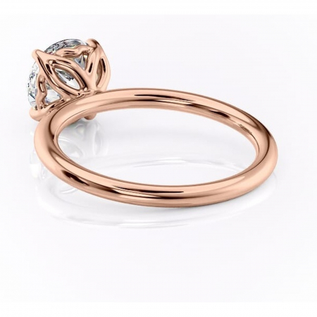 Inel de logodnă Arabeth din aur Rose 14kt cu moissanite tăietură rotundă – Solitar rafinată pentru profil înalt | Personalizează și configurează gratuit online [3]