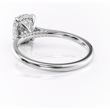 Inel de logodnă Aria din aur Alb 14kt cu moissanite tăietură asscher – Solitar rafinată pentru profil înalt | Personalizează și configurează gratuit online [3]