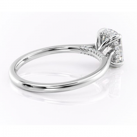 Inel de logodnă Aria din aur Alb 14kt cu moissanite tăietură asscher – Solitar rafinată pentru profil înalt | Personalizează și configurează gratuit online [2]