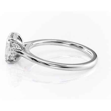 Inel de logodnă Aria din aur Alb 14kt cu moissanite tăietură asscher – Solitar rafinată pentru profil înalt | Personalizează și configurează gratuit online [5]