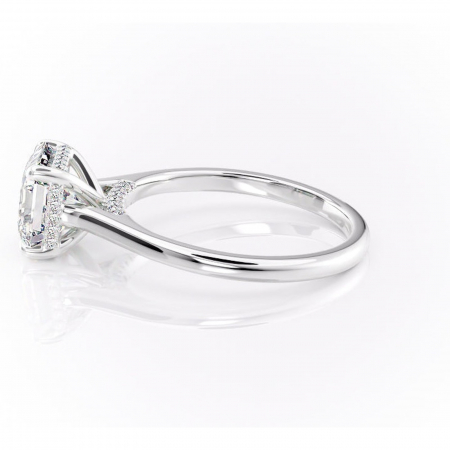 Inel de logodnă Aria din aur Alb 14kt cu moissanite tăietură asscher – Solitar rafinată pentru profil înalt | Personalizează și configurează gratuit online [5]