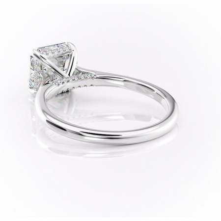 Inel de logodnă Aria din aur Alb 14kt cu moissanite tăietură asscher – Solitar rafinată pentru profil înalt | Personalizează și configurează gratuit online [3]