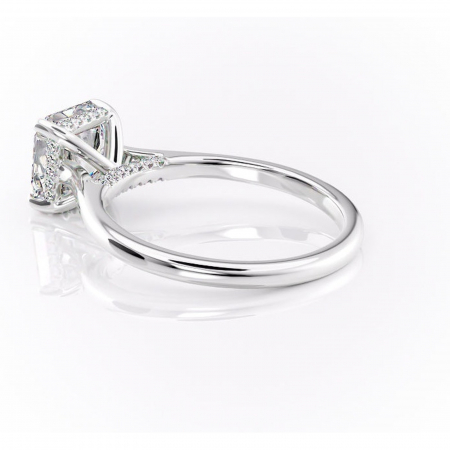 Inel de logodnă Aria din aur Alb 14kt cu moissanite tăietură asscher – Solitar rafinată pentru profil înalt | Personalizează și configurează gratuit online [4]