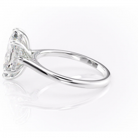 Inel de logodnă Aria din aur Alb 14kt cu moissanite tăietură marquise – Solitar rafinată pentru profil înalt | Personalizează și configurează gratuit online [5]