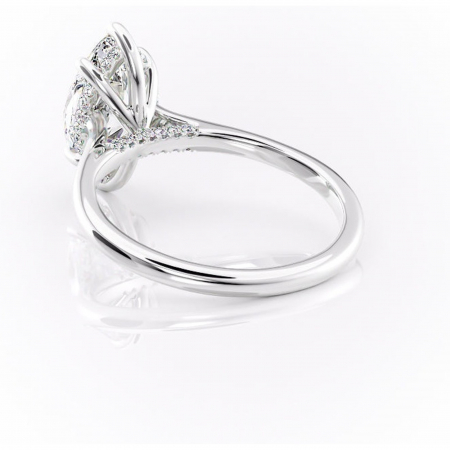 Inel de logodnă Aria din aur Alb 14kt cu moissanite tăietură marquise – Solitar rafinată pentru profil înalt | Personalizează și configurează gratuit online [3]