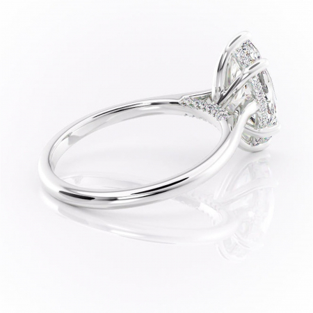 Inel de logodnă Aria din aur Alb 14kt cu moissanite tăietură marquise – Solitar rafinată pentru profil înalt | Personalizează și configurează gratuit online [2]