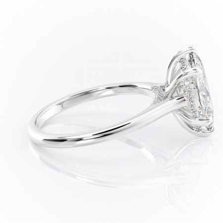 Inel de logodnă Aria din aur Alb 14kt cu moissanite tăietură marquise – Solitar rafinată pentru profil înalt | Personalizează și configurează gratuit online [1]