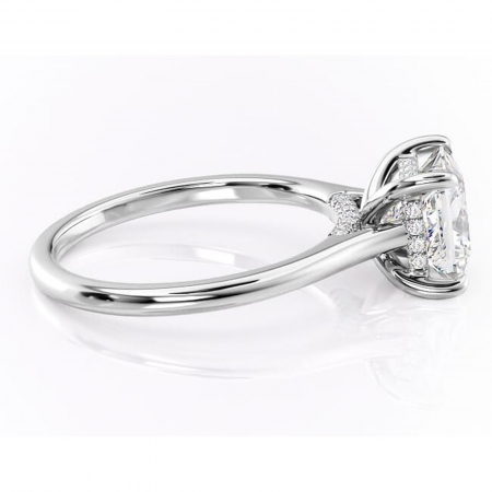 Inel de logodnă Aria din aur Alb 18kt cu moissanite tăietură princess – Solitar rafinată pentru profil înalt | Personalizează și configurează gratuit online [1]