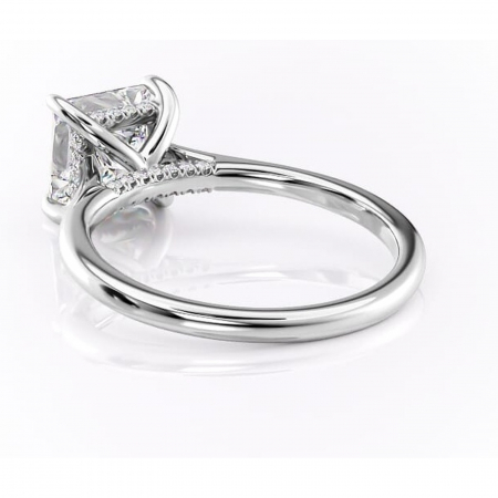 Inel de logodnă Aria din aur Alb 18kt cu moissanite tăietură princess – Solitar rafinată pentru profil înalt | Personalizează și configurează gratuit online [3]