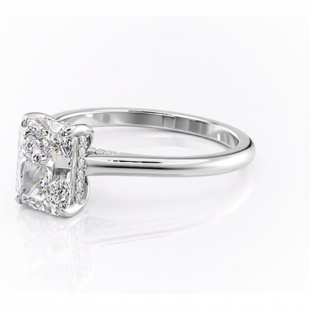 Inel de logodnă Aria din aur Alb 18kt cu moissanite tăietură radiantă – Solitar rafinată pentru profil înalt | Personalizează și configurează gratuit online [6]