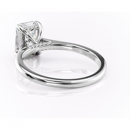 Inel de logodnă Aria din aur Alb 18kt cu moissanite tăietură radiantă – Solitar rafinată pentru profil înalt | Personalizează și configurează gratuit online [3]