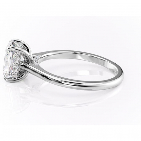 Inel de logodnă Aria din aur Alb 18kt cu moissanite tăietură radiantă – Solitar rafinată pentru profil înalt | Personalizează și configurează gratuit online [5]