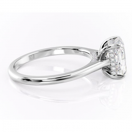 Inel de logodnă Aria din aur Alb 18kt cu moissanite tăietură radiantă – Solitar rafinată pentru profil înalt | Personalizează și configurează gratuit online [1]