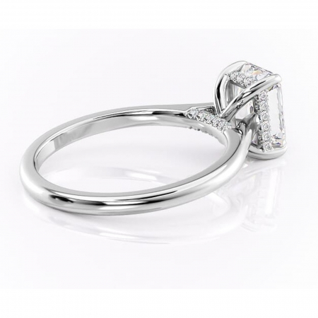 Inel de logodnă Aria din aur Alb 18kt cu moissanite tăietură radiantă – Solitar rafinată pentru profil înalt | Personalizează și configurează gratuit online [2]
