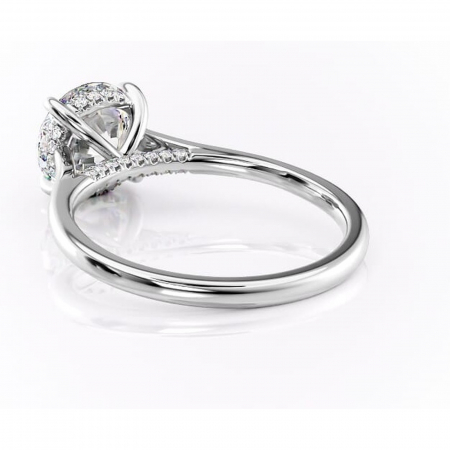 Inel de logodnă Aria din aur Alb 14kt cu moissanite tăietură rotundă – Solitar rafinată pentru profil înalt | Personalizează și configurează gratuit online [3]