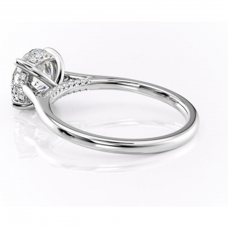 Inel de logodnă Aria din aur Alb 14kt cu moissanite tăietură rotundă – Solitar rafinată pentru profil înalt | Personalizează și configurează gratuit online [4]