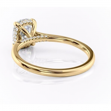 Inel de logodnă Aria din aur Galben 14kt cu moissanite tăietură asscher – Solitar rafinată pentru profil înalt | Personalizează și configurează gratuit online [3]