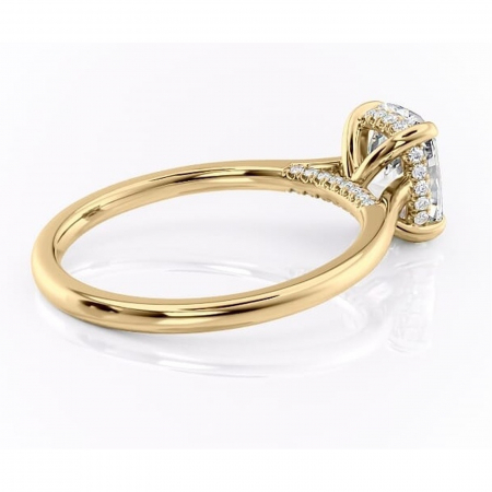 Inel de logodnă Aria din aur Galben 14kt cu moissanite tăietură asscher – Solitar rafinată pentru profil înalt | Personalizează și configurează gratuit online [2]