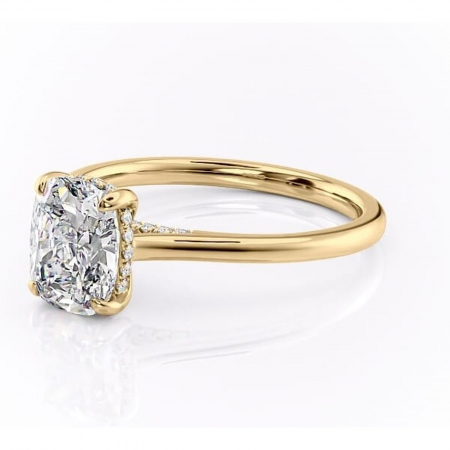 Inel de logodnă Aria din aur Galben 14kt cu moissanite tăietură asscher – Solitar rafinată pentru profil înalt | Personalizează și configurează gratuit online [6]