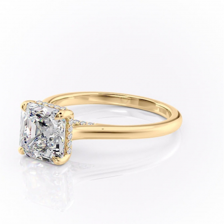 Inel de logodnă Aria din aur Galben 14kt cu moissanite tăietură asscher – Solitar rafinată pentru profil înalt | Personalizează și configurează gratuit online [6]