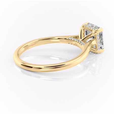 Inel de logodnă Aria din aur Galben 14kt cu moissanite tăietură asscher – Solitar rafinată pentru profil înalt | Personalizează și configurează gratuit online [2]