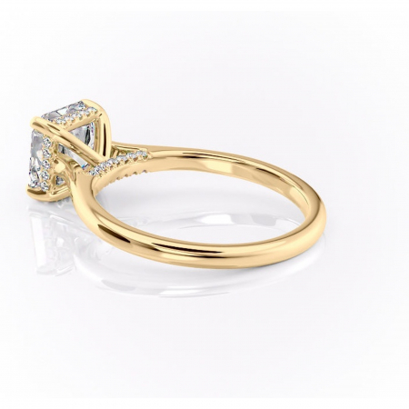 Inel de logodnă Aria din aur Galben 14kt cu moissanite tăietură asscher – Solitar rafinată pentru profil înalt | Personalizează și configurează gratuit online [4]