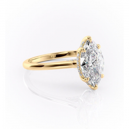 Marquise - Inel de logodnă Aria din aur Galben 18kt cu moissanite tăietură marquise – Solitar rafinată pentru profil înalt | Personalizează și configurează gratuit online