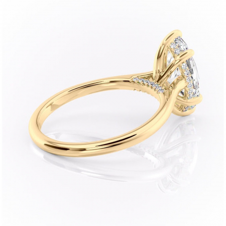 Inel de logodnă Aria din aur Galben 14kt cu moissanite tăietură marquise – Solitar rafinată pentru profil înalt | Personalizează și configurează gratuit online [2]